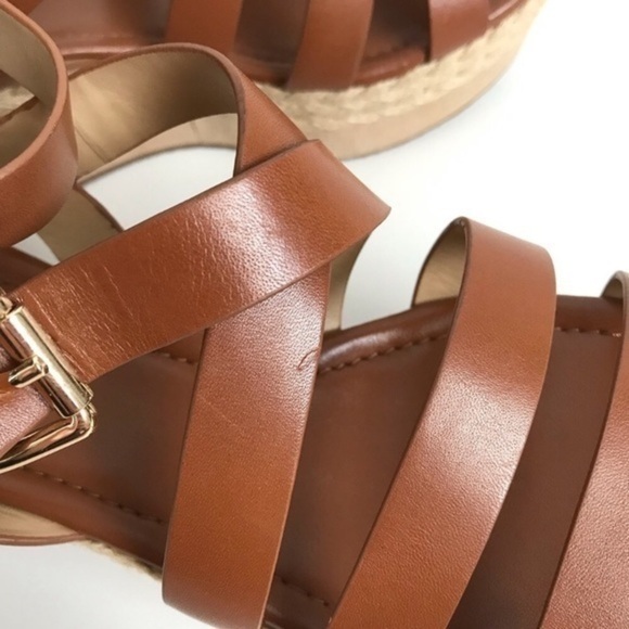 Michael Kors Espadrille Style Jocelyn Platform Suede Wedge Sandals Size 8 - Picture 6 of 8